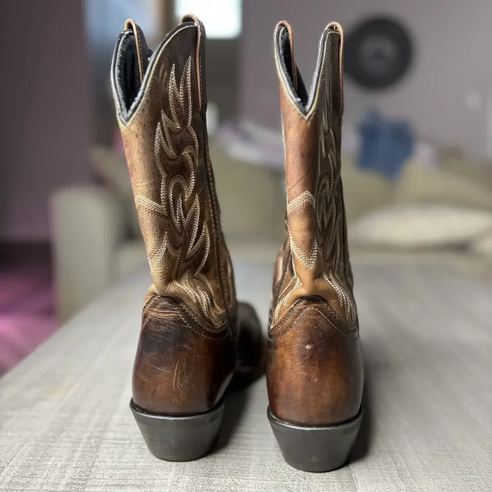 Laredo Breakout Cowboy Boot 68354 Distressed Leather Brown Mens 12EW Extra Wide